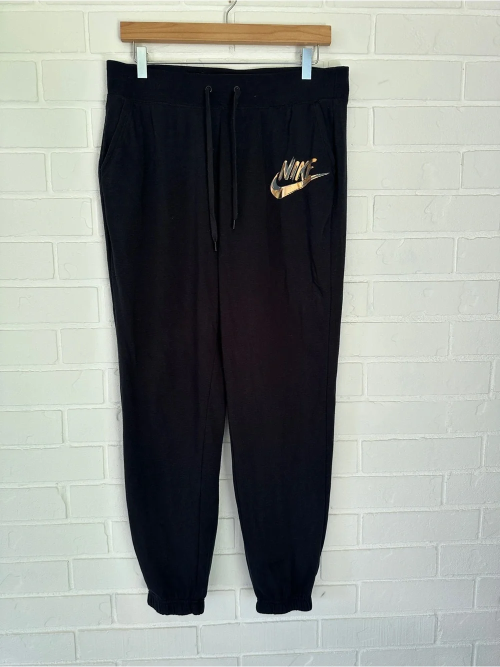 Nike women's black joggers Large